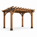 Pergola en bois de cèdre et acier galvanisé brun 300x300x240 cm