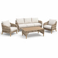 Ensemble de jardin en rotin synthétique avec coussins en polyester