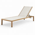 Chaise longue en bois avec tissu en polyester beige