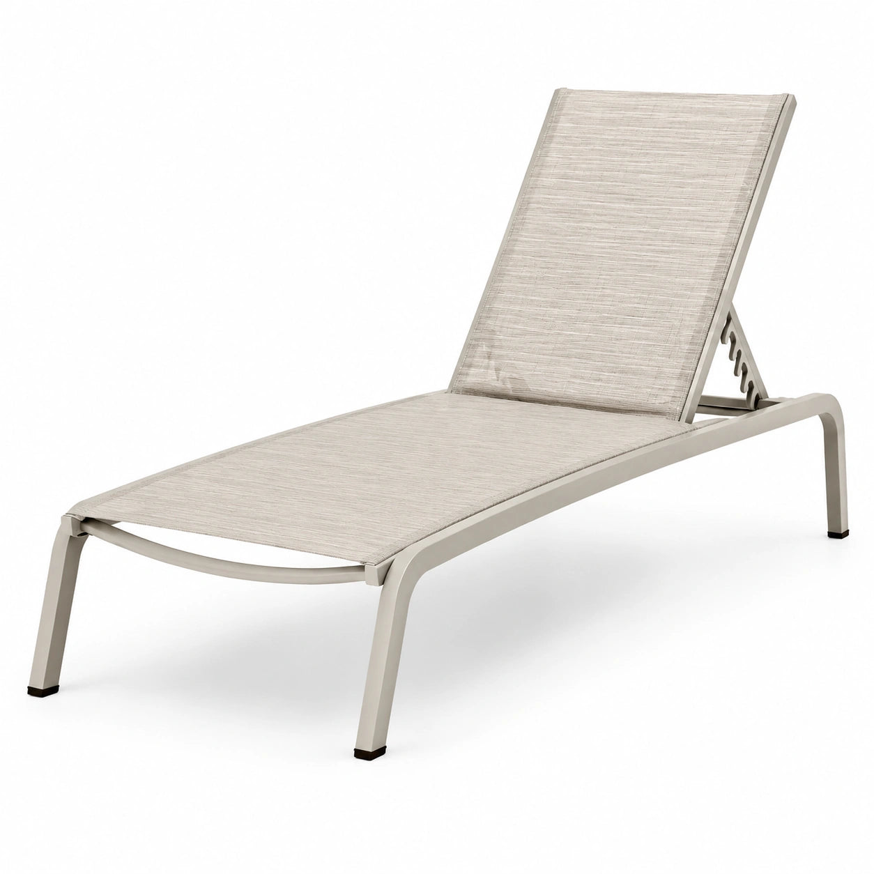 Chaise longue en aluminium avec textile beige réglable