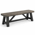 Banc en bois de chêne et métal noir 140x35x45 cm