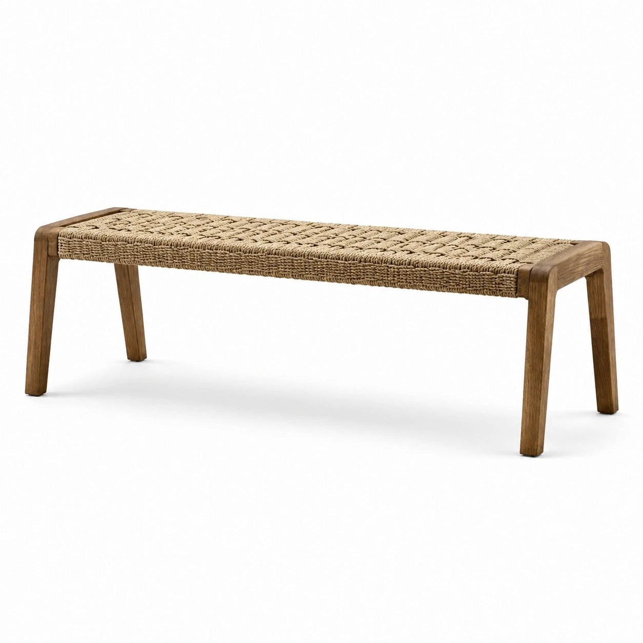 Banc en chêne et corde tissée 120 cm
