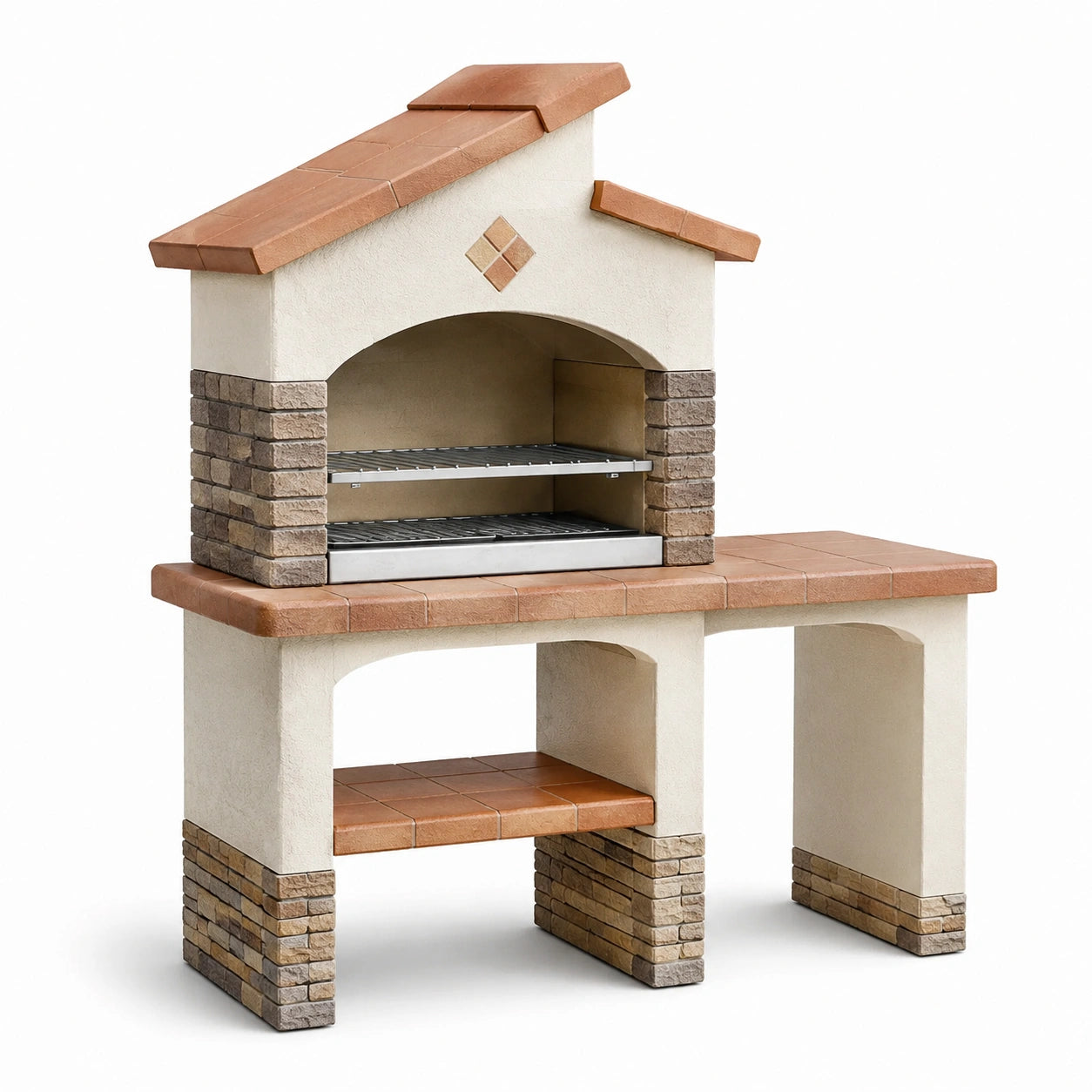 Barbecue en brique et béton avec table latérale 150 cm